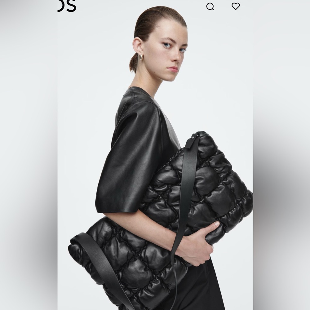 COS PILLOW QUILTED CLUTCH - BROWN (oversize)